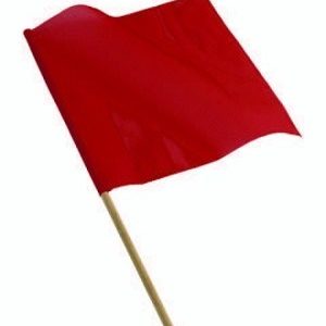 Red vinyl flag with dowl sold by Kaplan Tarps & Cargo Controls